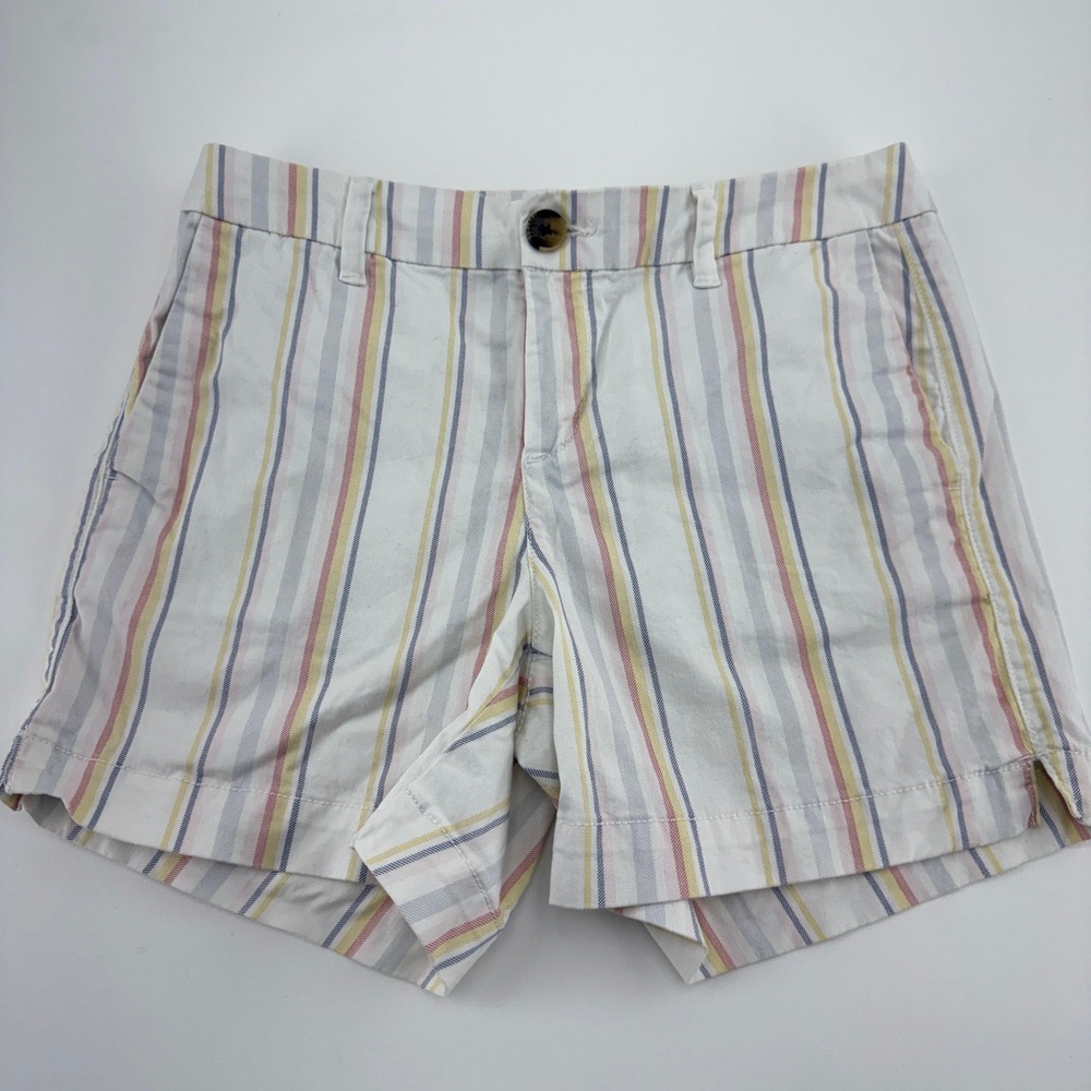 Style & Co Women's Size 6 Multicolor Striped Shorts Cotton Blend 4.5" Inseam